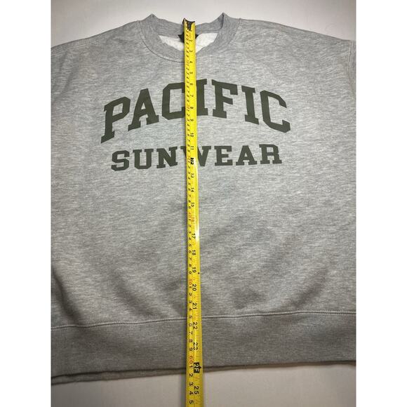 Pacific Sunwear Sweatshirt Heather Gray With Army Green Logo Men’s Small - Picture 4 of 7
